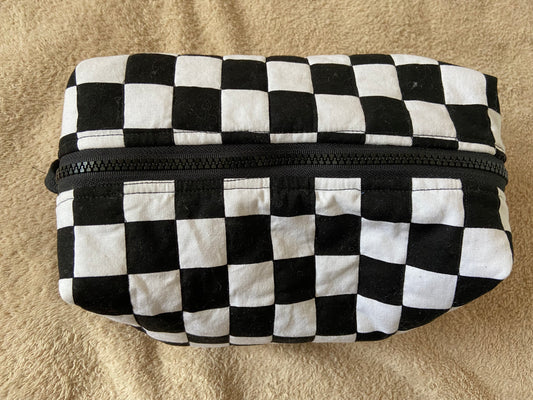 Checker Print Makeup Bag
